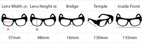 レーザー メガネフレームの寸法