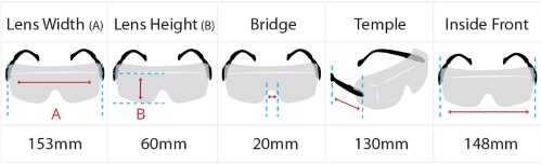 レーザー メガネフレームの寸法
